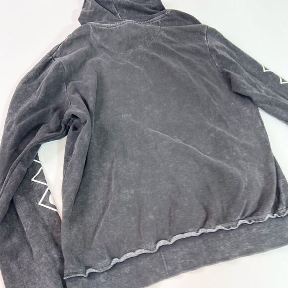 Cotton on HARAJUKU JPN TOKYO Sweatshirts Mens Large Acid Black Hooded Distressed - Picture 8 of 9